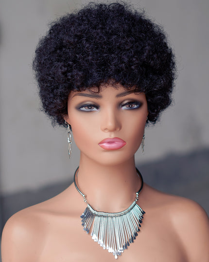 Machine made pixie cut wig---JK9032---#1B ---pay 1 get 2