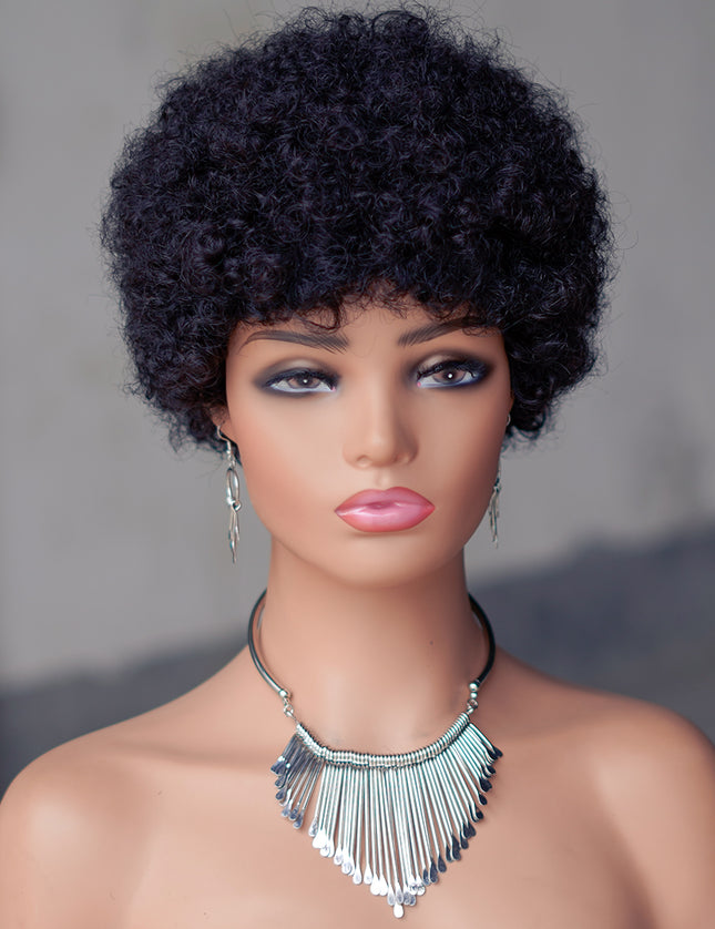 Machine made pixie cut wig---JK9032---#1B ---pay 1 get 2