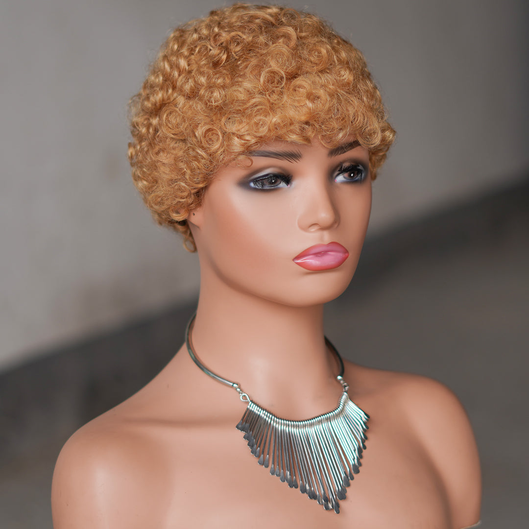 Machine made pixie cut wig---JK9044---#27---RMB 50