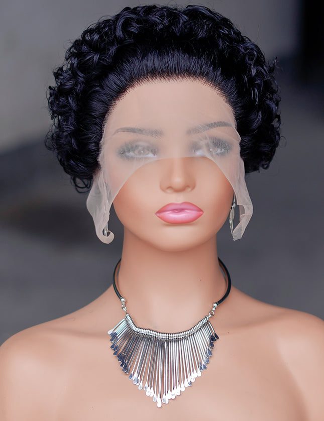 Pixie Cut WIG 13*1 lace part ---JK2016---1B#--buy 1 get 2