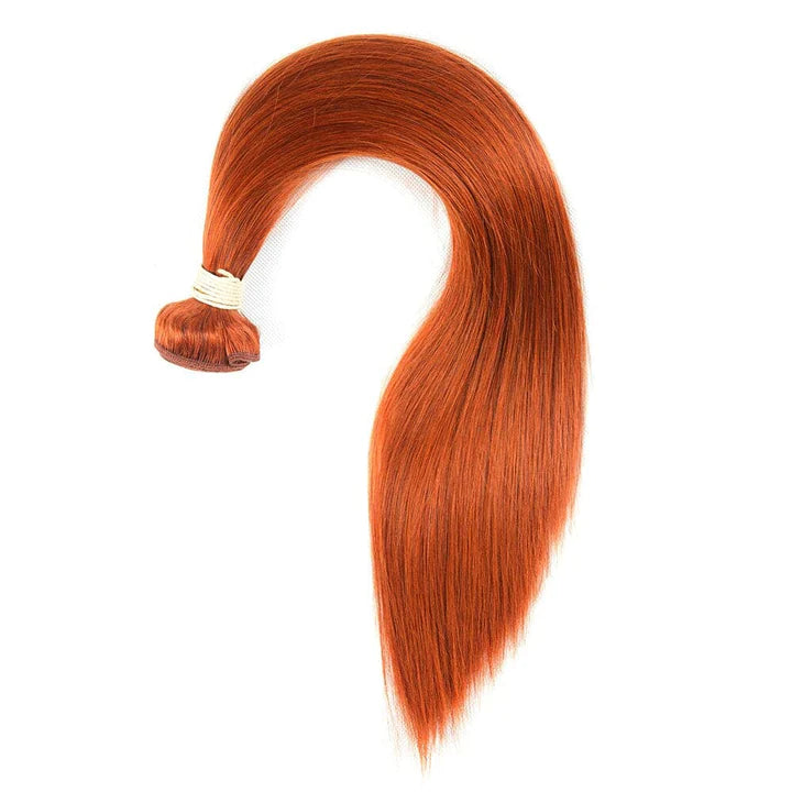 Ginger color straight  Virgin human Hair bundles 1 pc