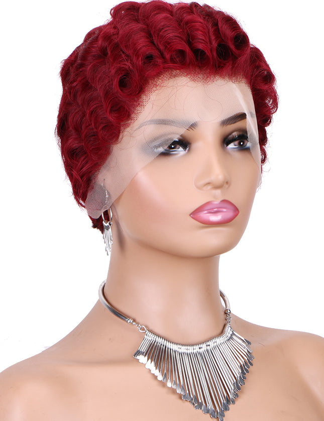 Pixie Cut Wig 13x4 lace Frontal #99---JK06