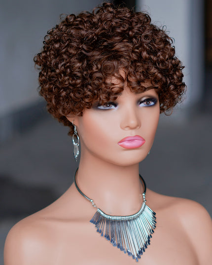 Machine made pixie cut wig--JK9042-#4-pay 1 get 2