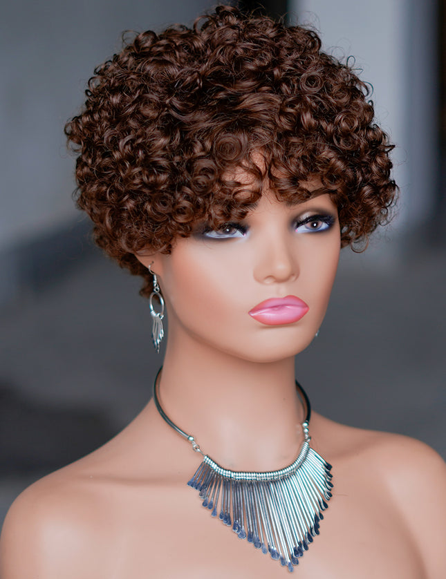 Machine made pixie cut wig--JK9042-#4-pay 1 get 2