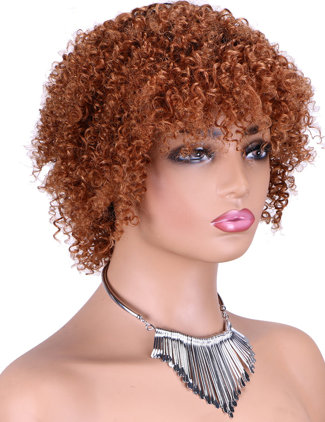 Machine made pixie cut wig---JK9037---#T1B/30