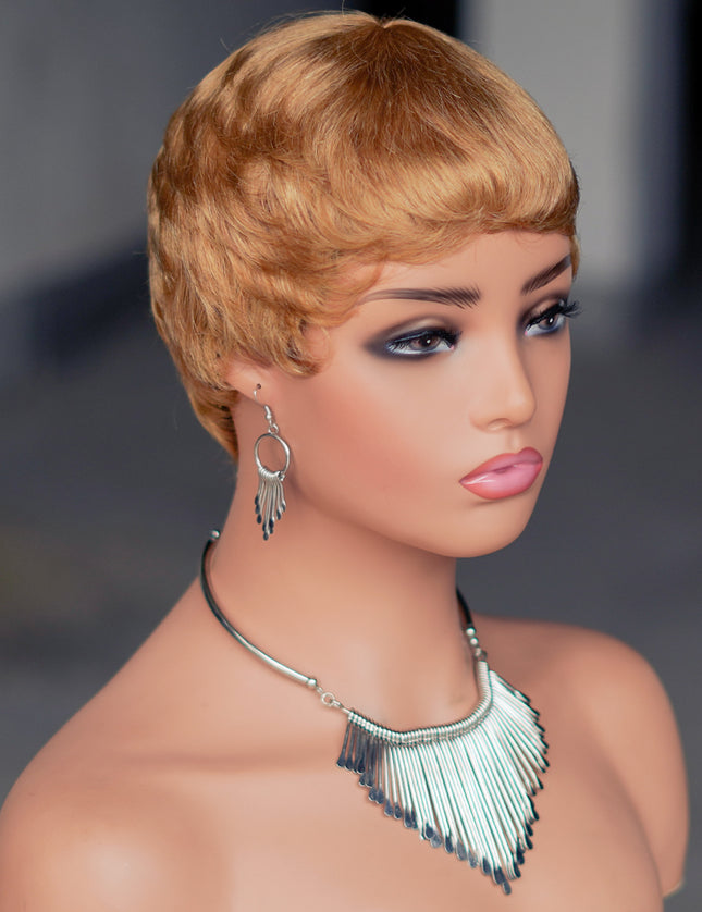 Machine made pixie cut wig---JK9047---#27---pay 1 get 2