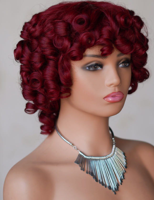 99J color--full machine made wig with bang---ZZY031