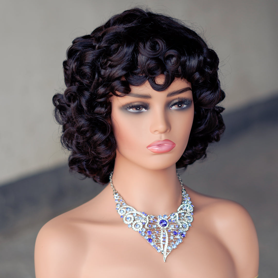 full machine made wig with bang-CX032-ZZY