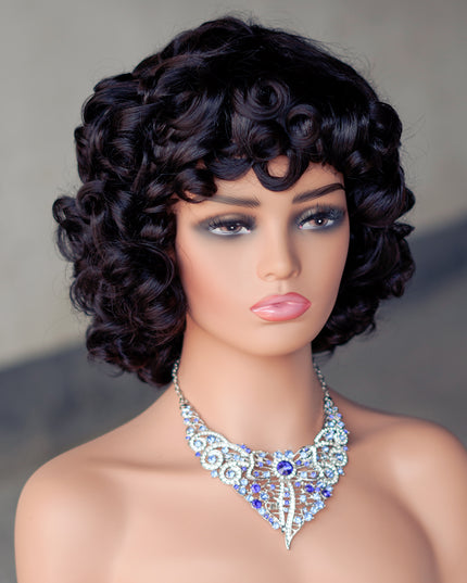 full machine made wig with bang-CX032-ZZY