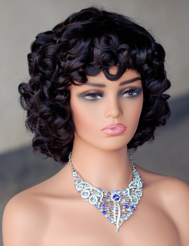 full machine made wig with bang-CX032-ZZY