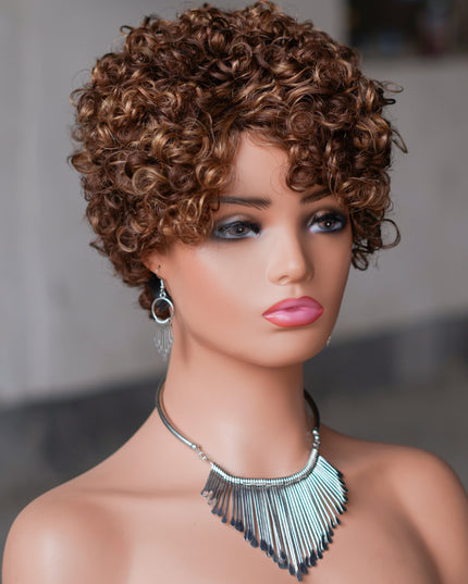 Machine made pixie cut wig---JK9042-#427-pay 1 get 2