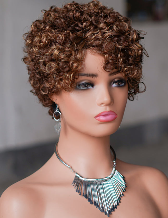 Machine made pixie cut wig---JK9042-#427-pay 1 get 2