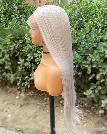 Synthetic lace frontal color wig straight---13*4---Misty gray color---pay 1 get 2