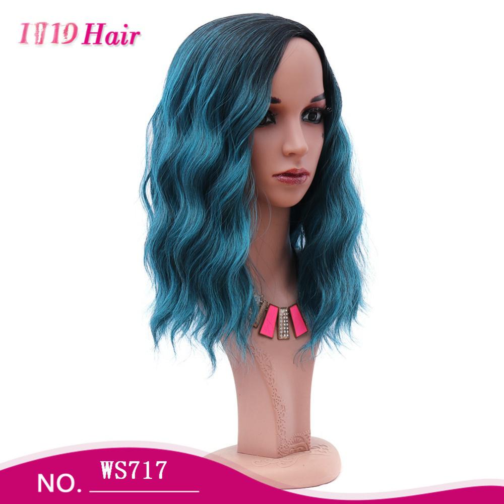 Fiber ombre green color Wig