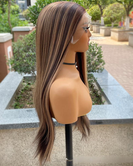 Synthetic lace frontal color wig straight---13*4---P4/27 color---pay 1 get 2