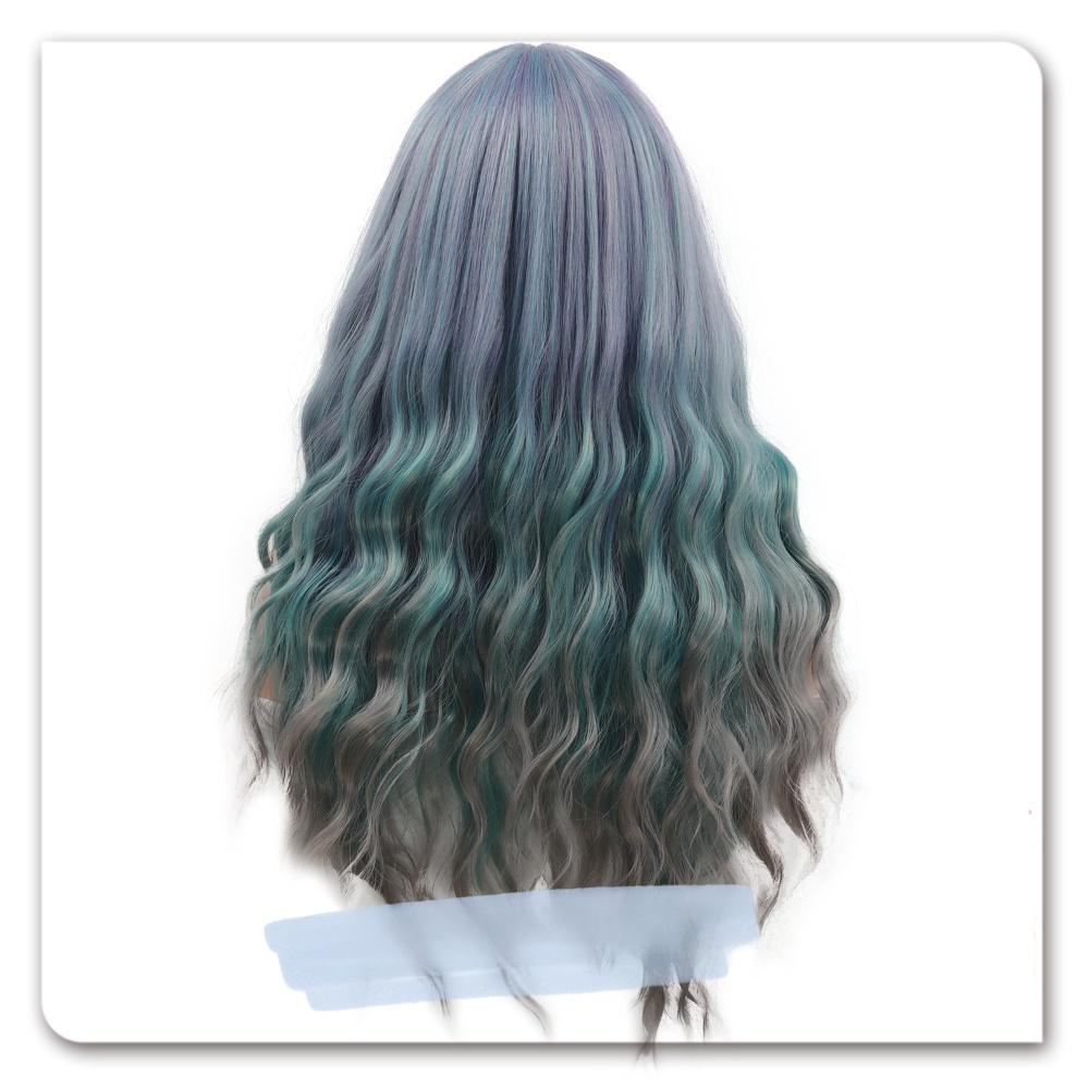Fiber long wig omrbe color