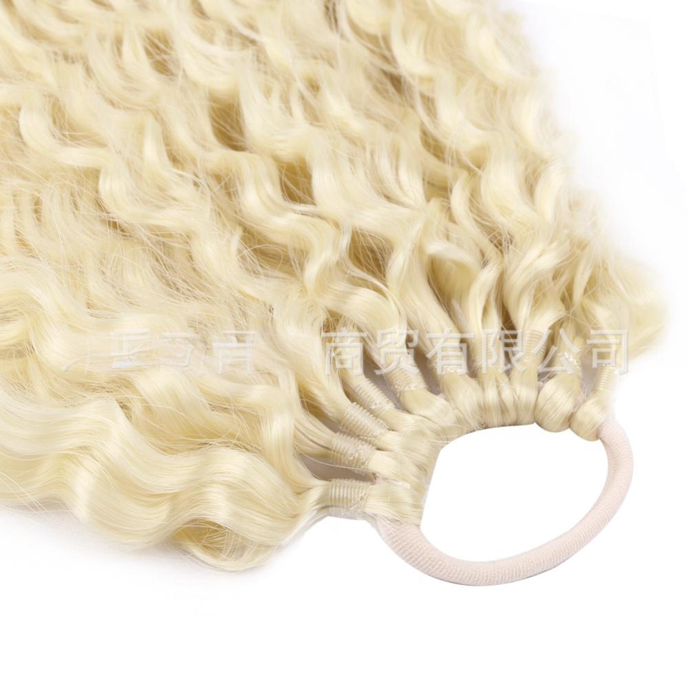 Synthetic Hair Extensions Brazilian Braid Rubber Band Wrap Ponytail-blonde