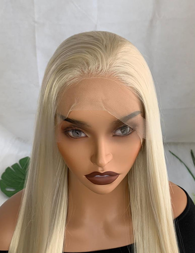 Synthetic lace frontal color wig---13*4---light blonde color--- pay 1 get 2