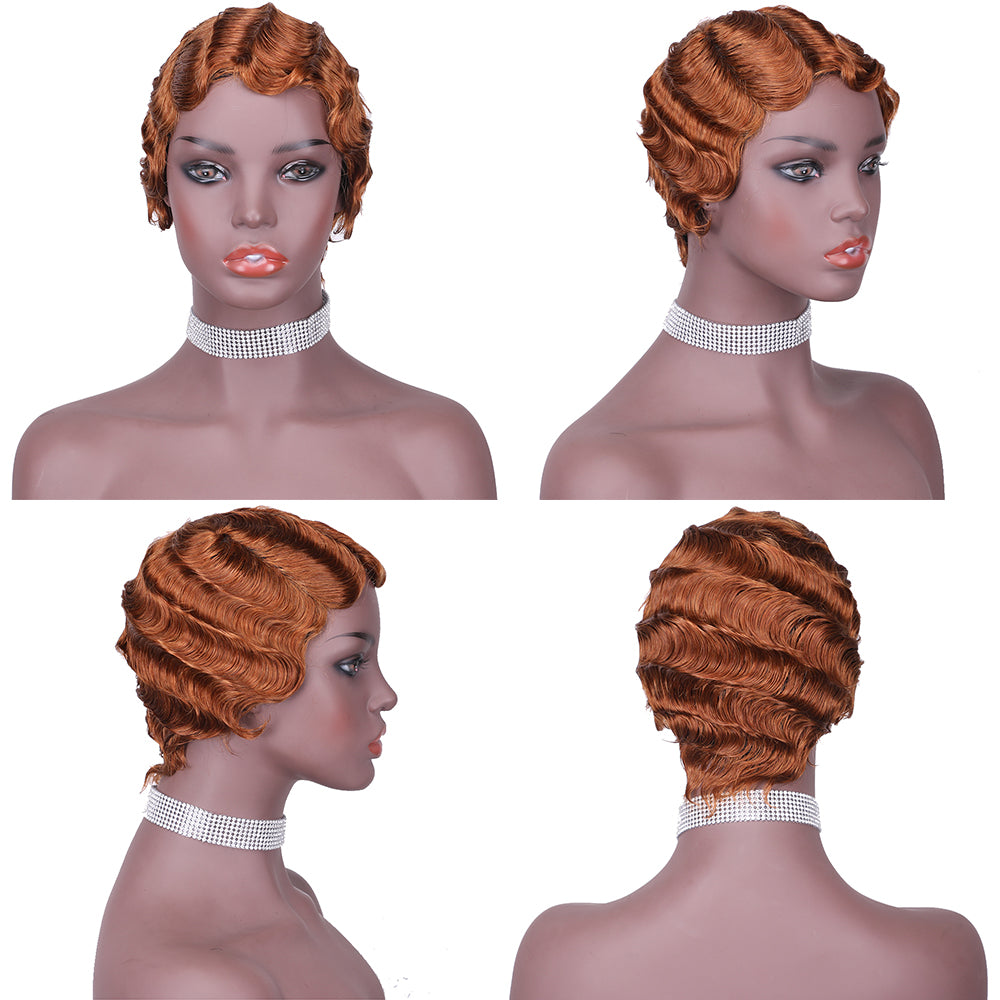 Machine made pixie cut wig---JK9012---#30---RMB 45