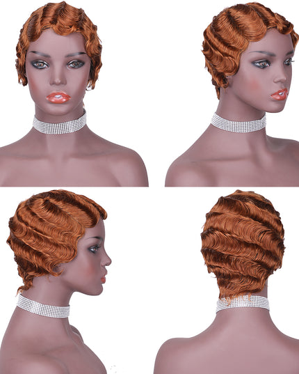 Machine made pixie cut wig---JK9012---#30---pay 1 get 2