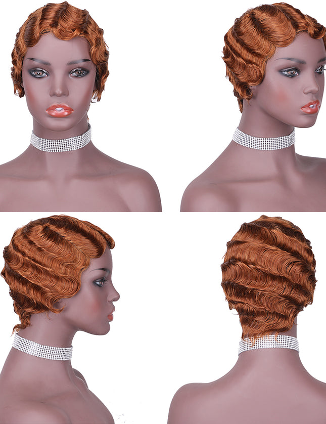 Machine made pixie cut wig---JK9012---#30---pay 1 get 2