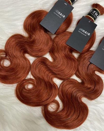 Body wave reddish brown color 15A human hair bulk for braiding