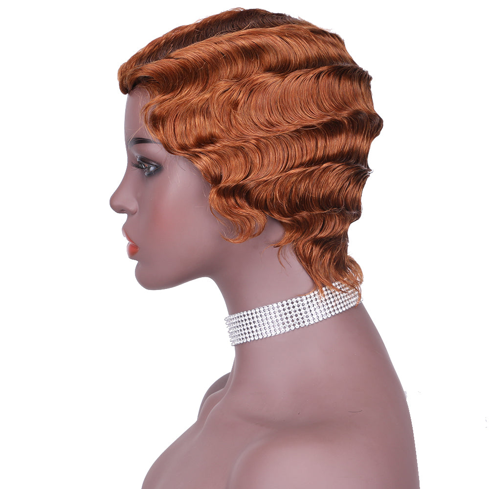 Machine made pixie cut wig---JK9012---#30---RMB 45