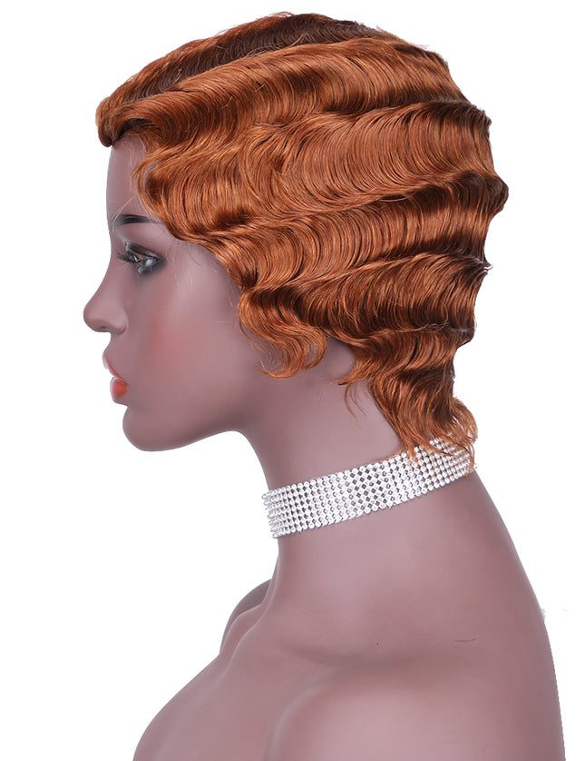 Machine made pixie cut wig---JK9012---#30---pay 1 get 2