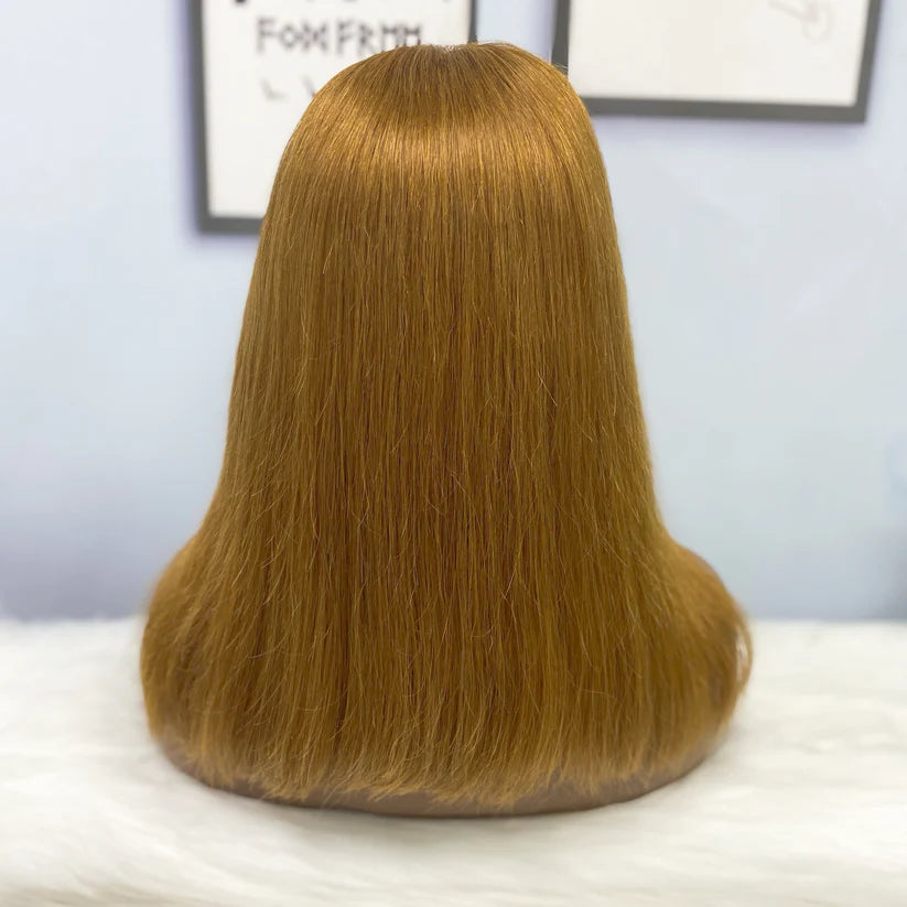 Color #30， 13x4 Lace Frontal wig 100% Virgin Human Hair Bob Wig