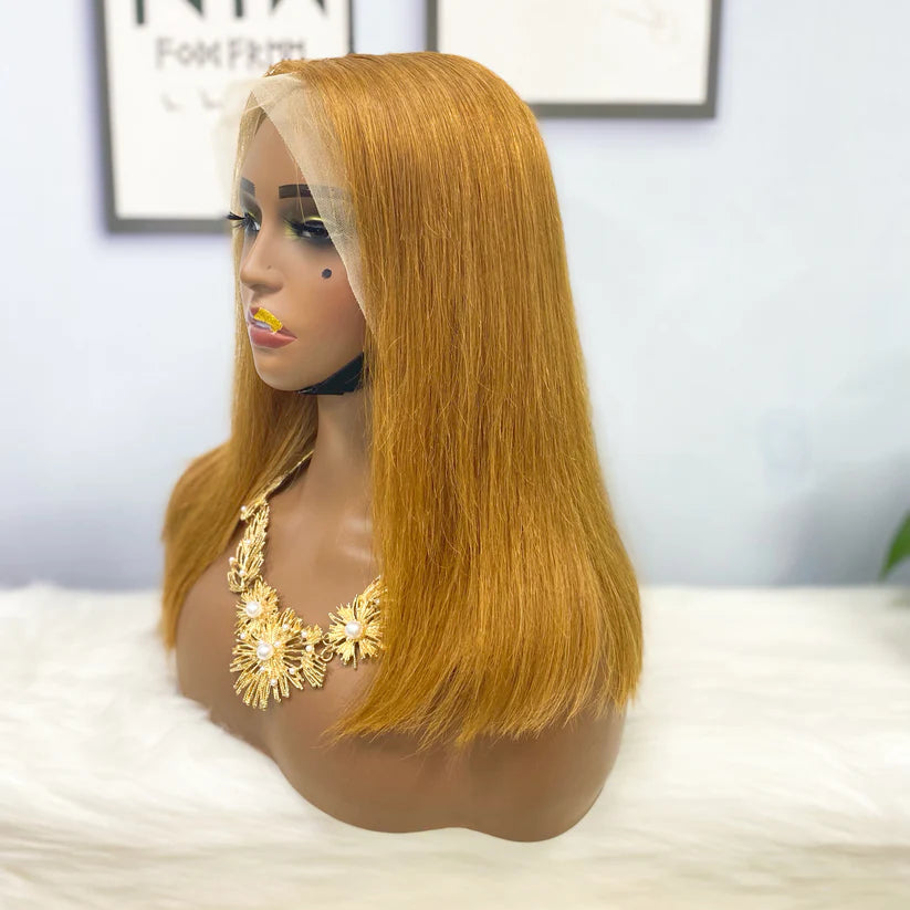 Color #30， 13x4 Lace Frontal wig 100% Virgin Human Hair Bob Wig