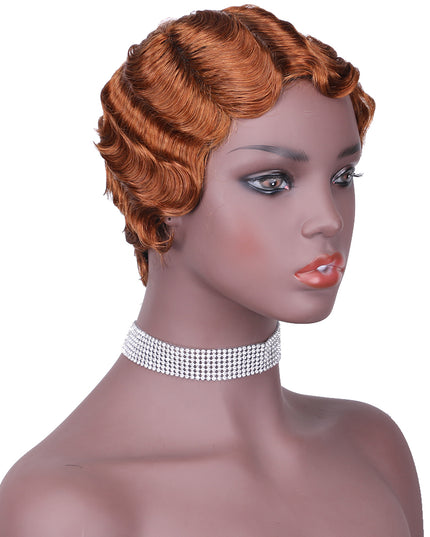 Machine made pixie cut wig---JK9012---#30---pay 1 get 2