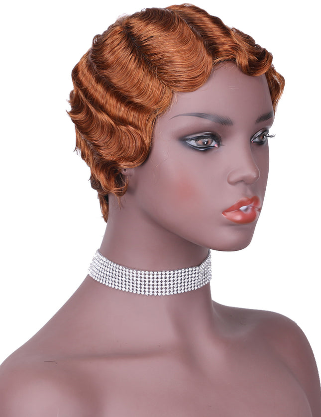 Machine made pixie cut wig---JK9012---#30---pay 1 get 2