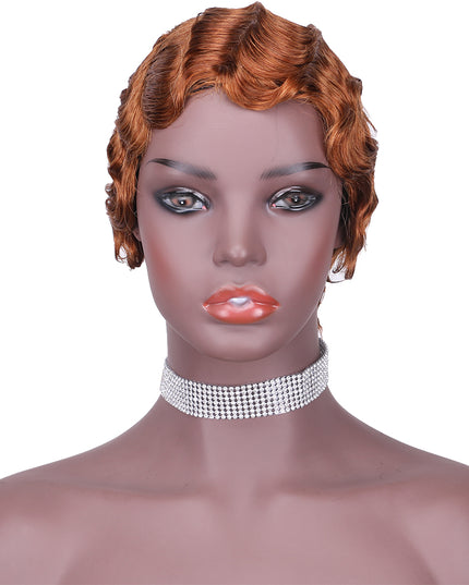 Machine made pixie cut wig---JK9012---#30---pay 1 get 2