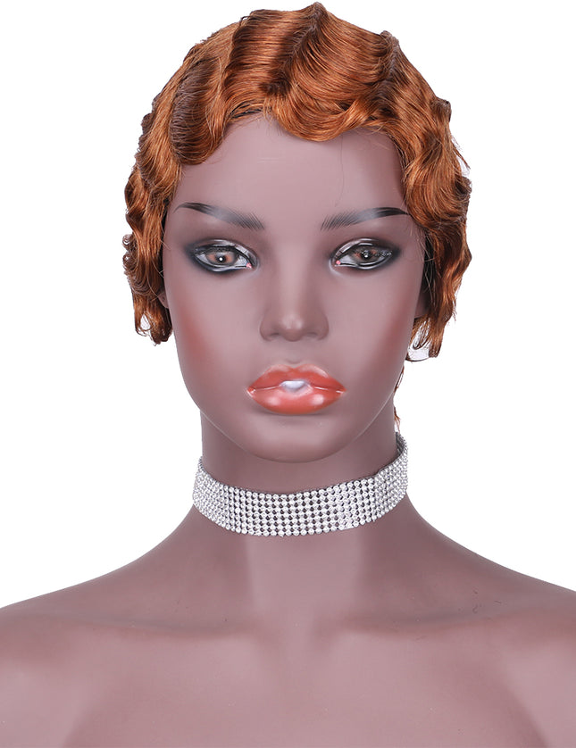 Machine made pixie cut wig---JK9012---#30---pay 1 get 2