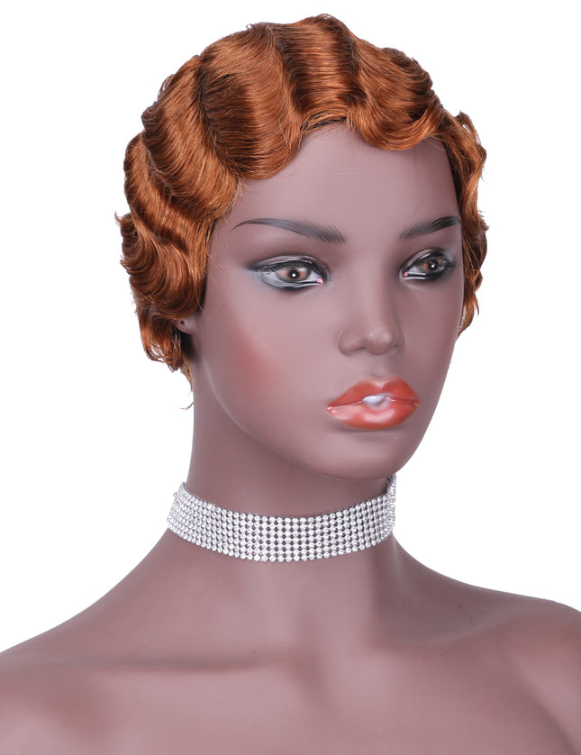 Machine made pixie cut wig---JK9012---#30---pay 1 get 2