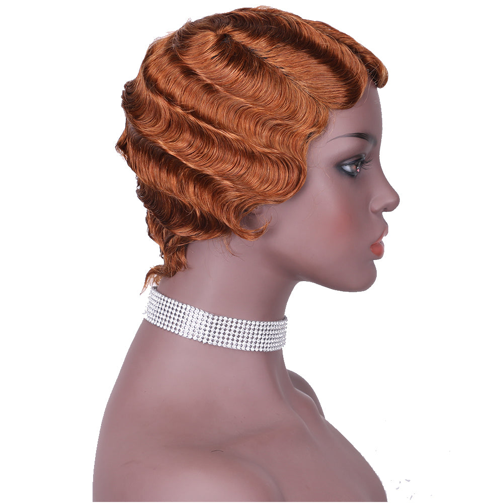 Machine made pixie cut wig---JK9012---#30---RMB 45