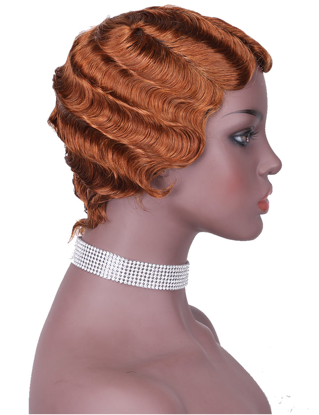 Machine made pixie cut wig---JK9012---#30---pay 1 get 2