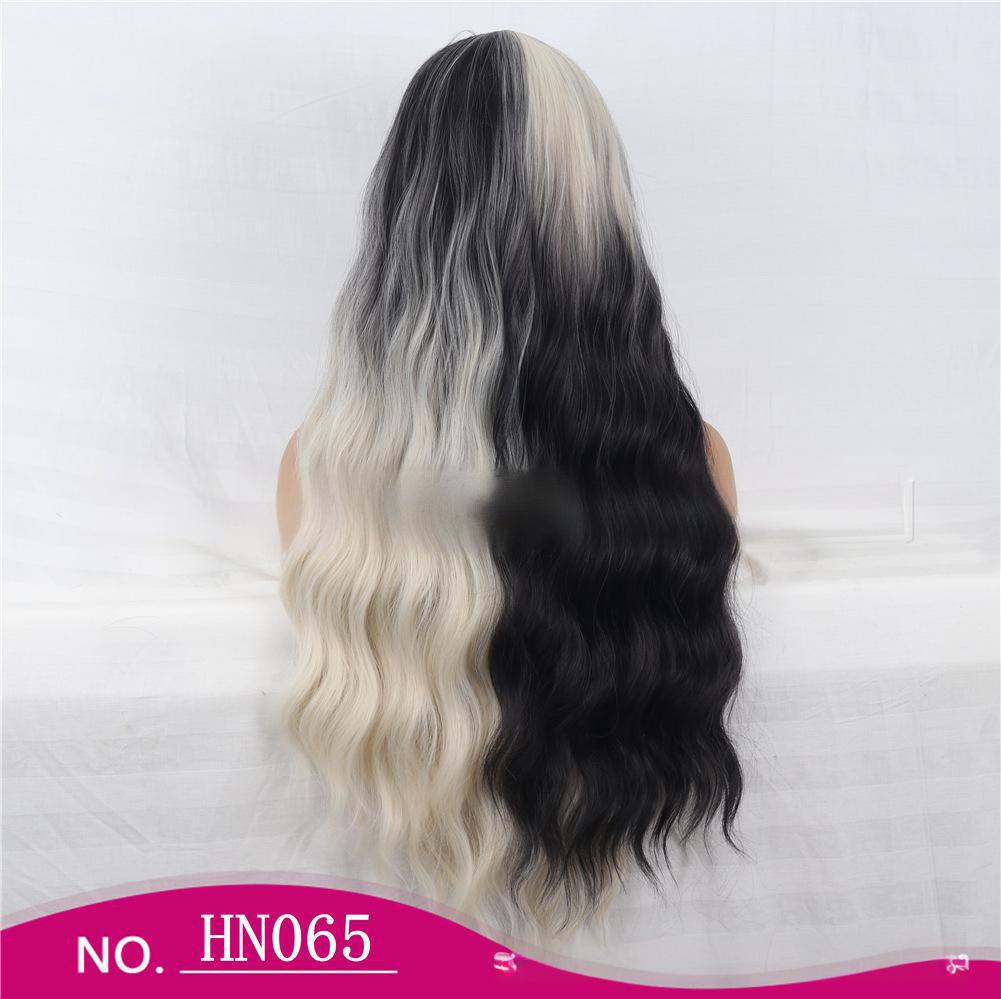 Fiber Wig  Black and White Gradient, Fashion Cosplay, Halloween Party Costume
