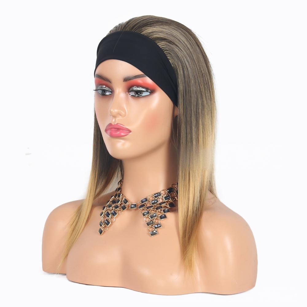 Female fiber wig with Head scarf