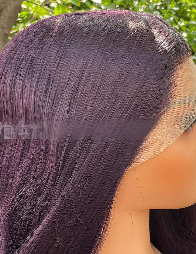 Synthetic lace frontal color wig wavy---13*4---purple color