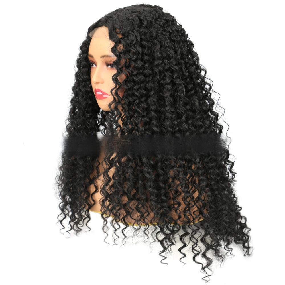 Fiber small curly wig front lace European and American long curly hair WIG-1