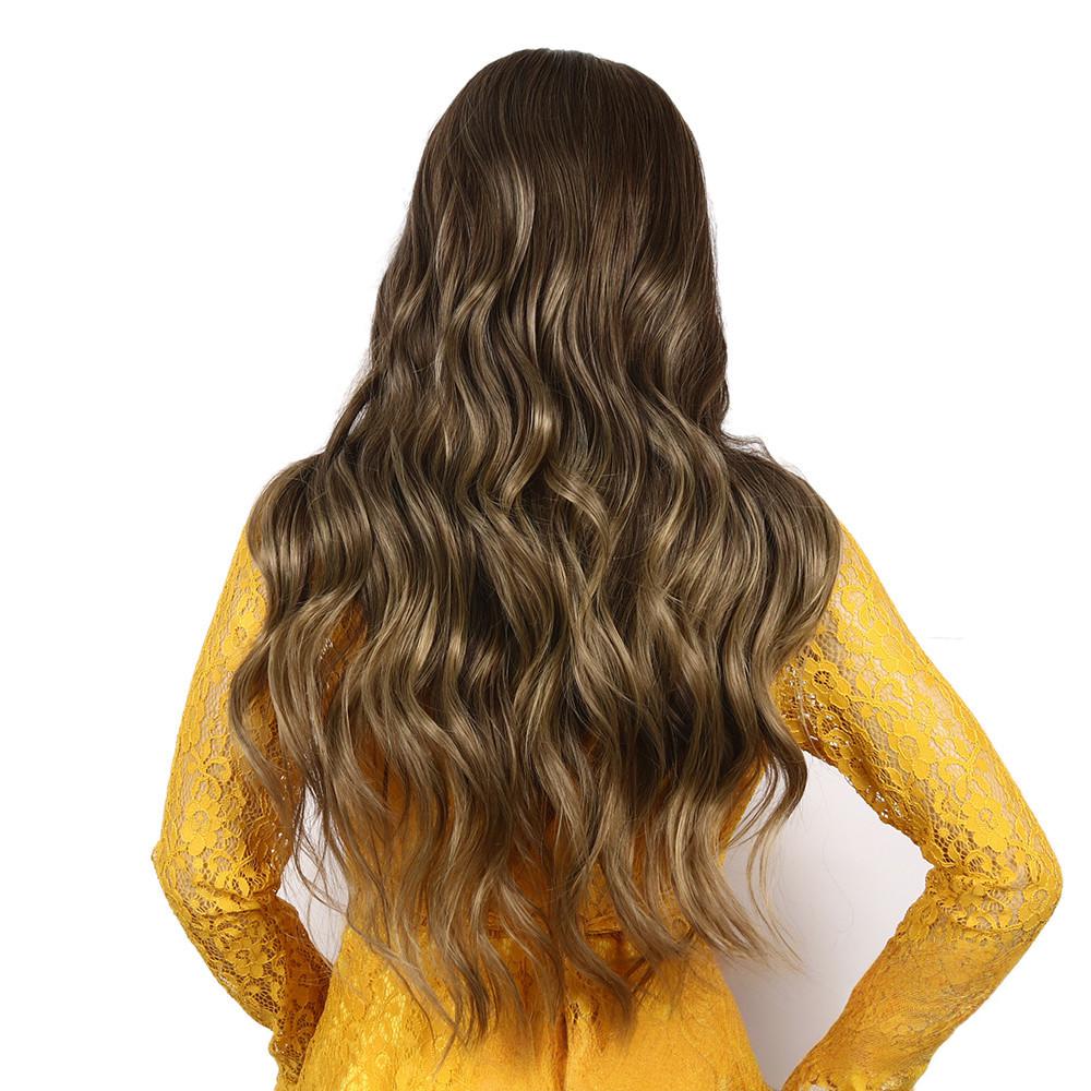 Fiber wig  big wave gray color-3