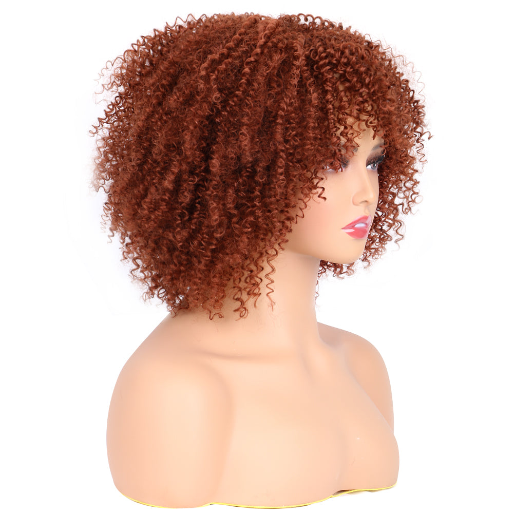 Fiber Small Roll Afro Kinky Curly Wig Short Fluffy-- color 350