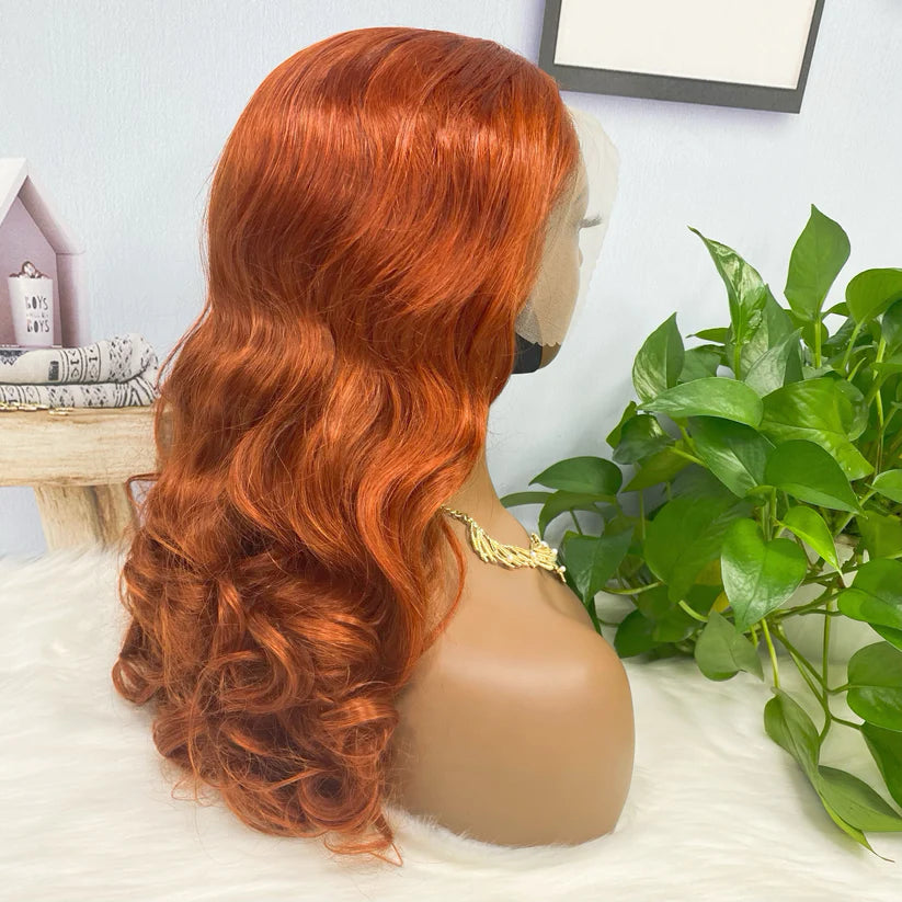 Lace wig, Loose wave color #350， 13x4 Lace Frontal wig 100% Virgin Human Hair Transparent  LACE Wig 180% density