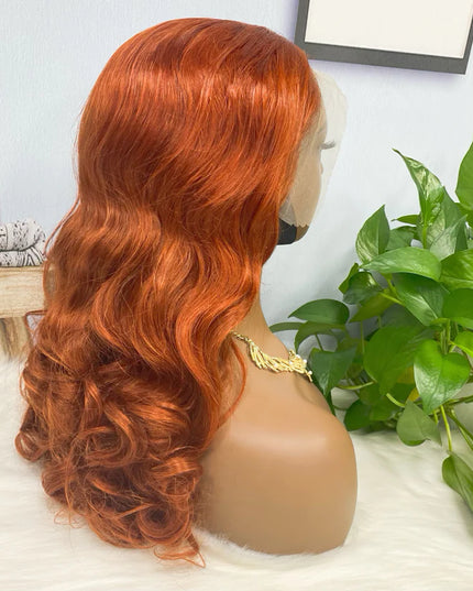 Loose wave ginger color #350 lace Frontal 13x4 density Virgin Human Hair Wig 15A