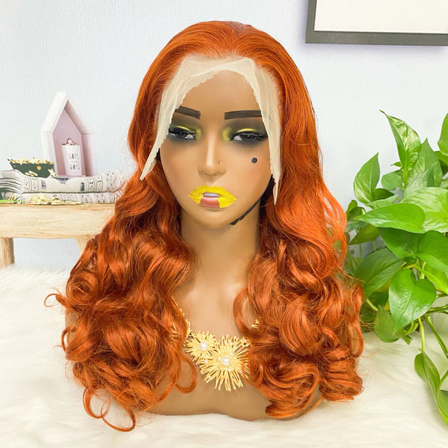 Loose wave ginger color #350 lace Frontal 13x4 density Virgin Human Hair Wig 15A
