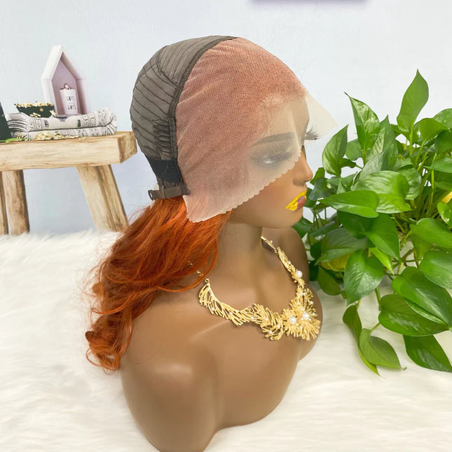 Loose wave ginger color #350 lace Frontal 13x4 density Virgin Human Hair Wig 15A