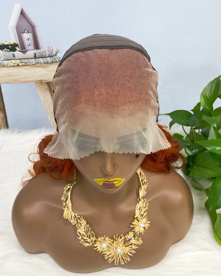 Loose wave ginger color #350 lace Frontal 13x4 density Virgin Human Hair Wig 15A
