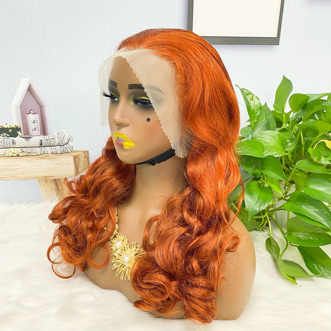 Loose wave ginger color #350 lace Frontal 13x4 density Virgin Human Hair Wig 15A