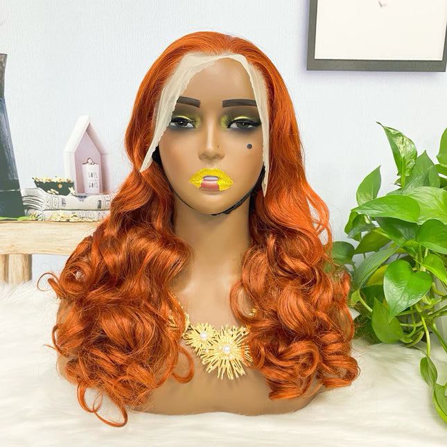 Loose wave ginger color #350 lace Frontal 13x4 density Virgin Human Hair Wig 15A